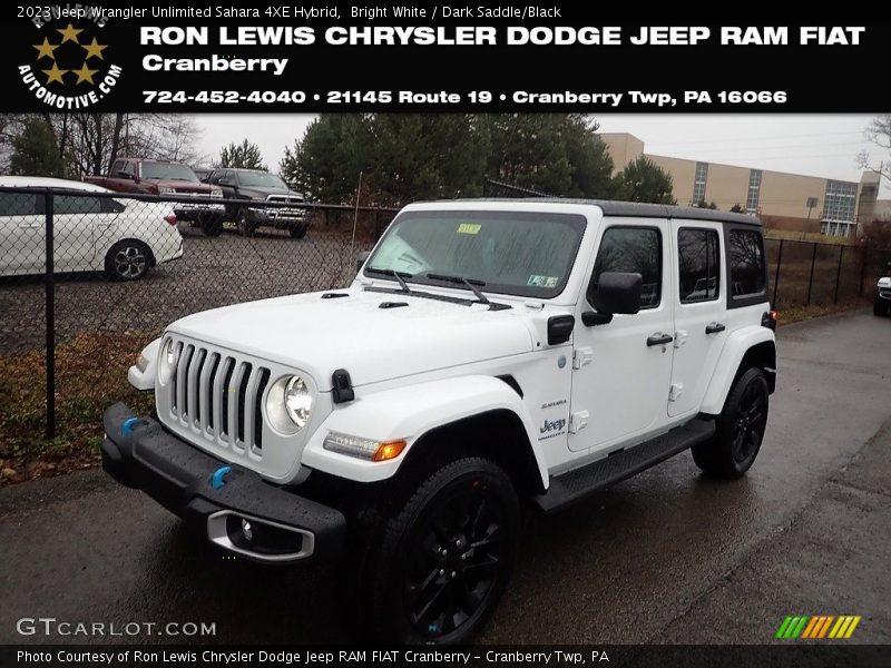 Bright White / Dark Saddle/Black 2023 Jeep Wrangler Unlimited Sahara 4XE Hybrid