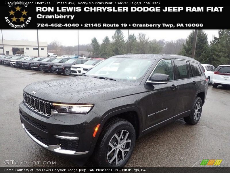 Rocky Mountain Pearl / Wicker Beige/Global Black 2023 Jeep Grand Cherokee L Limited 4x4