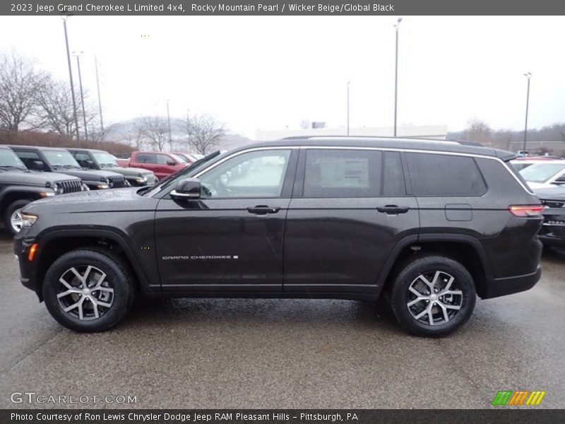 Rocky Mountain Pearl / Wicker Beige/Global Black 2023 Jeep Grand Cherokee L Limited 4x4