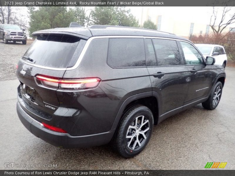 Rocky Mountain Pearl / Wicker Beige/Global Black 2023 Jeep Grand Cherokee L Limited 4x4