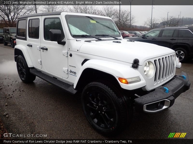 Bright White / Dark Saddle/Black 2023 Jeep Wrangler Unlimited Sahara 4XE Hybrid