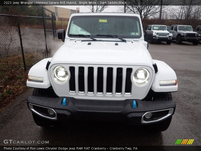 Bright White / Dark Saddle/Black 2023 Jeep Wrangler Unlimited Sahara 4XE Hybrid