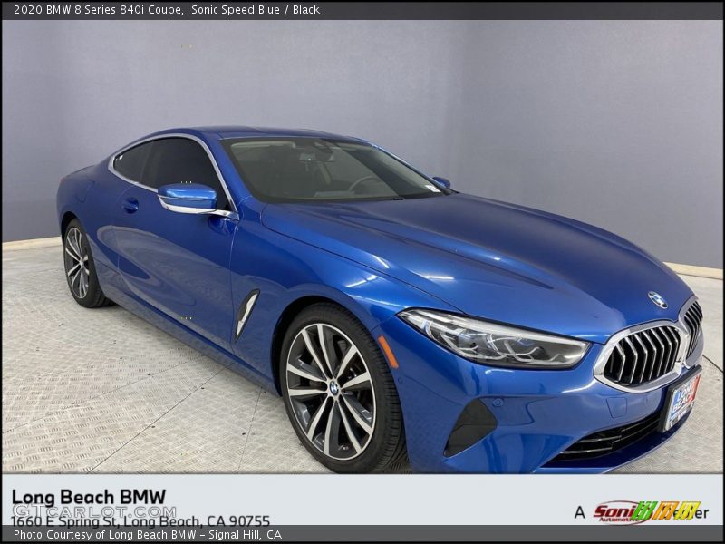 Sonic Speed Blue / Black 2020 BMW 8 Series 840i Coupe