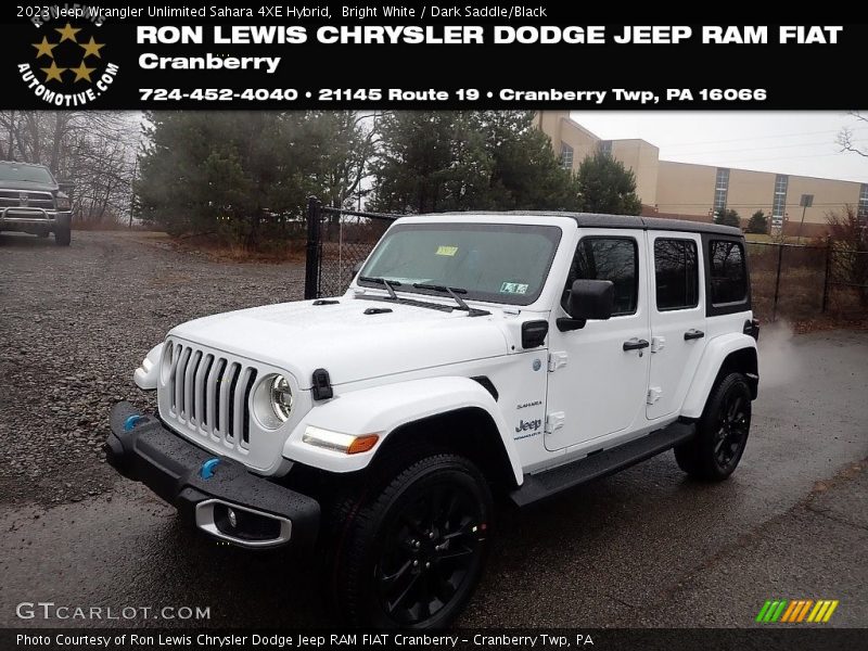 Bright White / Dark Saddle/Black 2023 Jeep Wrangler Unlimited Sahara 4XE Hybrid