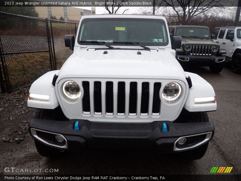 Bright White / Dark Saddle/Black 2023 Jeep Wrangler Unlimited Sahara 4XE Hybrid