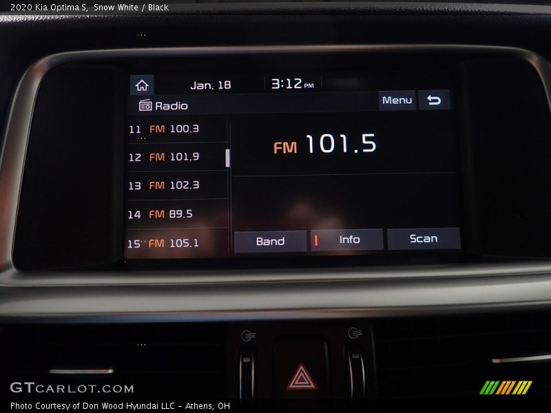 Snow White / Black 2020 Kia Optima S