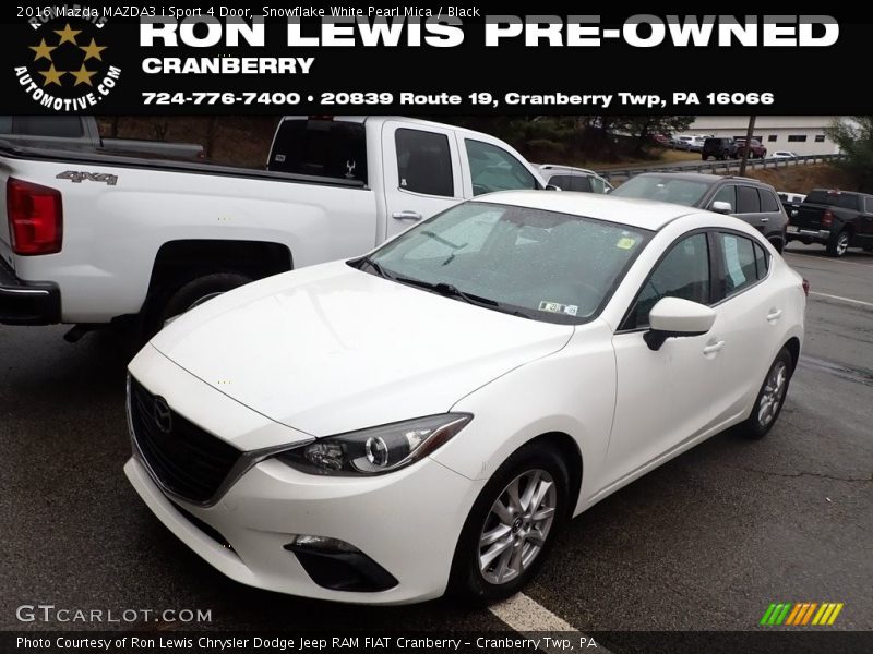 Snowflake White Pearl Mica / Black 2016 Mazda MAZDA3 i Sport 4 Door