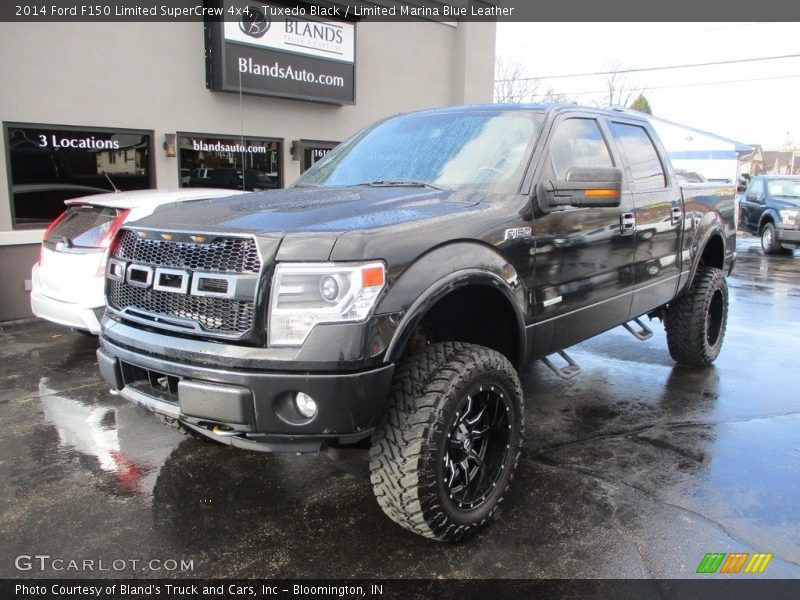 Tuxedo Black / Limited Marina Blue Leather 2014 Ford F150 Limited SuperCrew 4x4