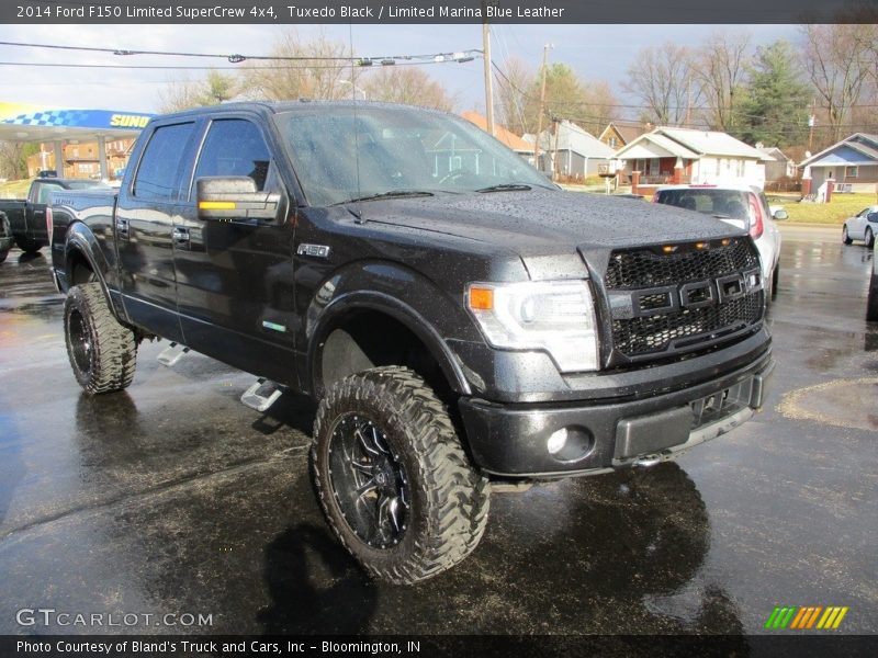 Tuxedo Black / Limited Marina Blue Leather 2014 Ford F150 Limited SuperCrew 4x4