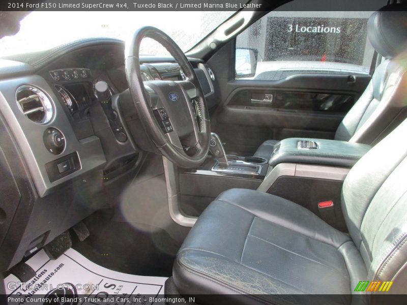 Tuxedo Black / Limited Marina Blue Leather 2014 Ford F150 Limited SuperCrew 4x4
