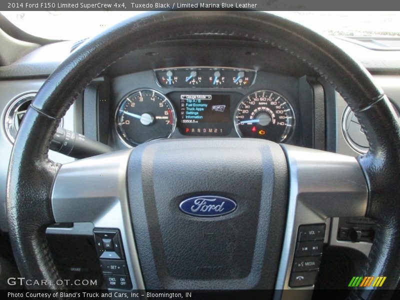 Tuxedo Black / Limited Marina Blue Leather 2014 Ford F150 Limited SuperCrew 4x4