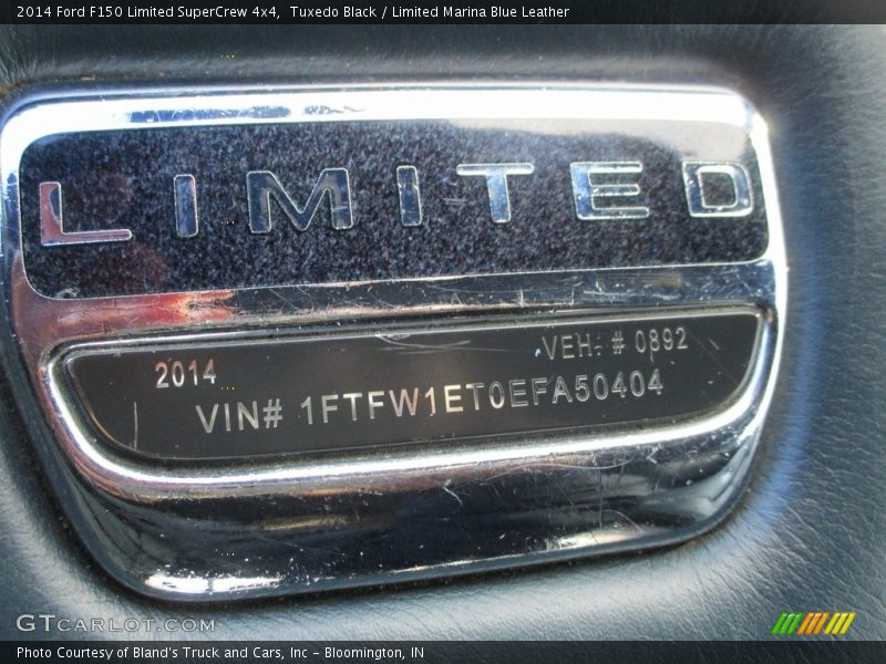 Tuxedo Black / Limited Marina Blue Leather 2014 Ford F150 Limited SuperCrew 4x4