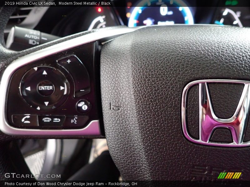 Modern Steel Metallic / Black 2019 Honda Civic LX Sedan