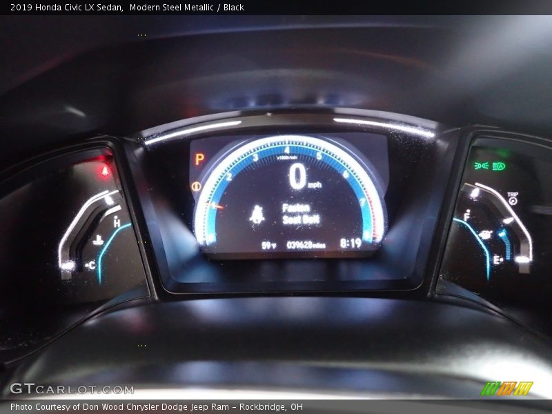 Modern Steel Metallic / Black 2019 Honda Civic LX Sedan