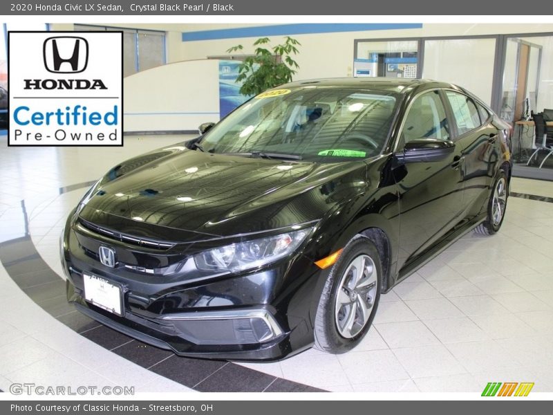 Crystal Black Pearl / Black 2020 Honda Civic LX Sedan