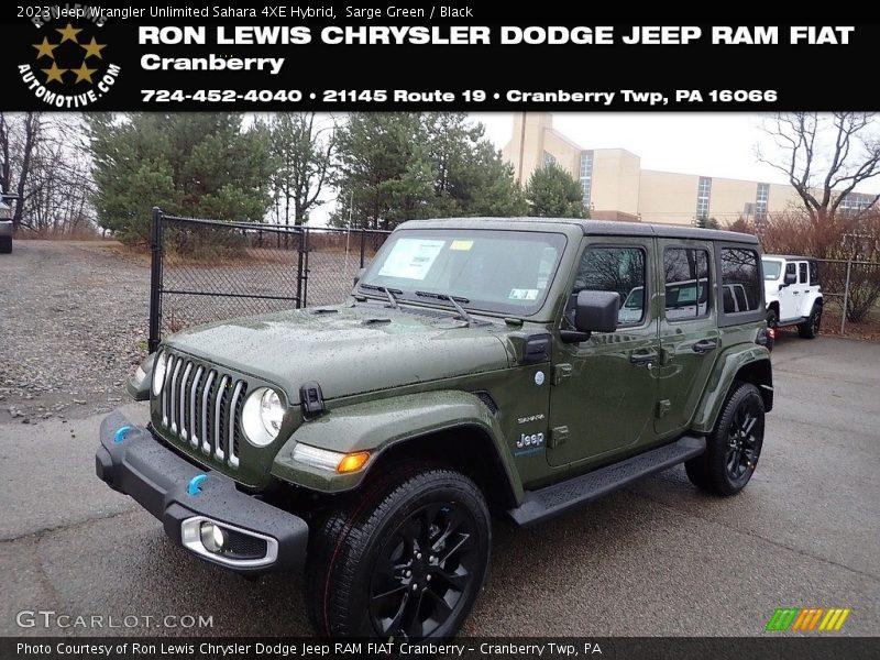 Sarge Green / Black 2023 Jeep Wrangler Unlimited Sahara 4XE Hybrid