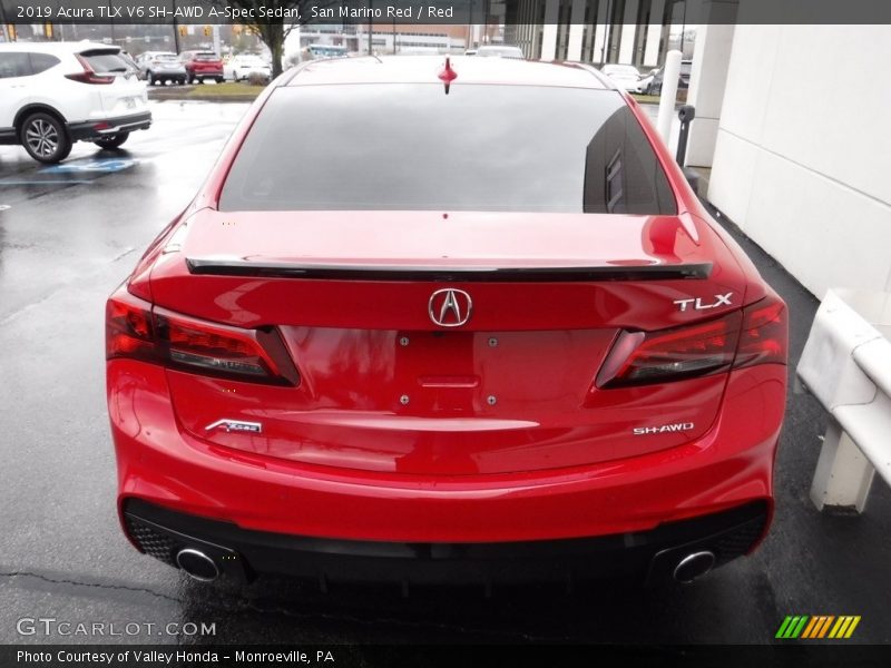 San Marino Red / Red 2019 Acura TLX V6 SH-AWD A-Spec Sedan