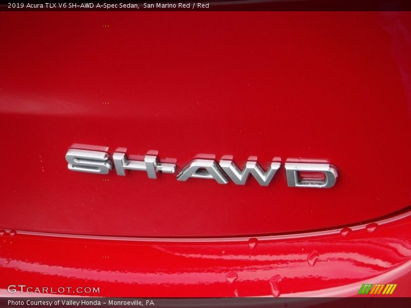 San Marino Red / Red 2019 Acura TLX V6 SH-AWD A-Spec Sedan