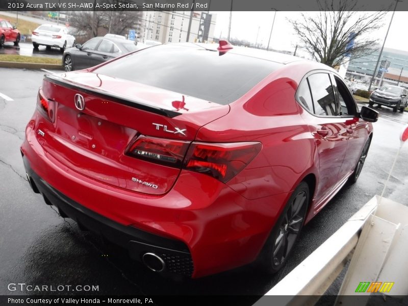 San Marino Red / Red 2019 Acura TLX V6 SH-AWD A-Spec Sedan