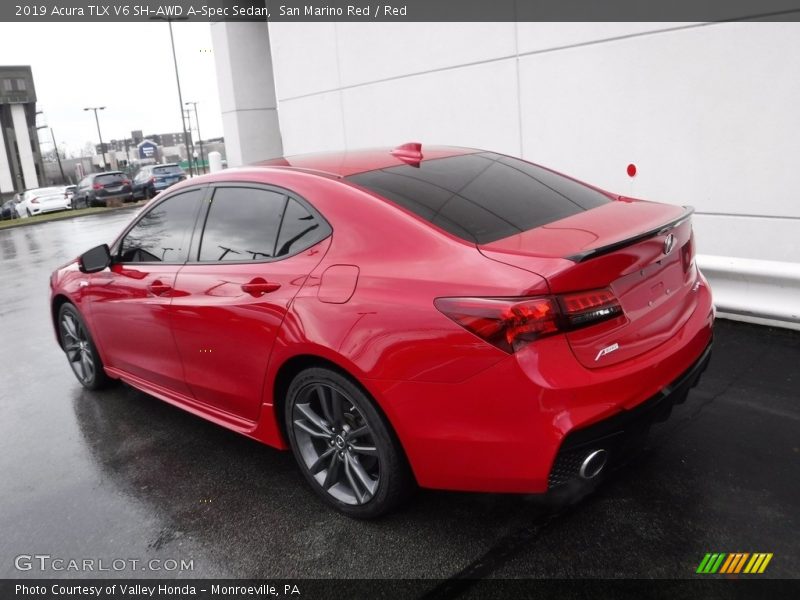 San Marino Red / Red 2019 Acura TLX V6 SH-AWD A-Spec Sedan