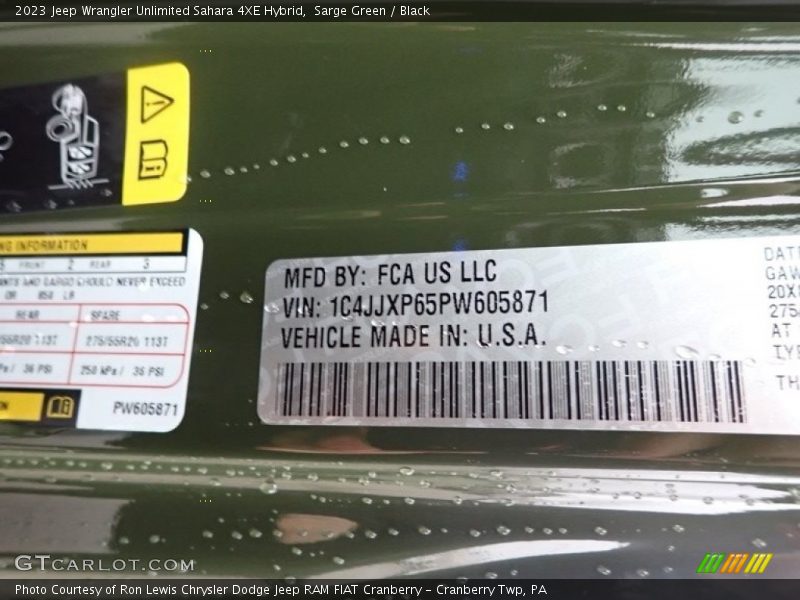 Sarge Green / Black 2023 Jeep Wrangler Unlimited Sahara 4XE Hybrid
