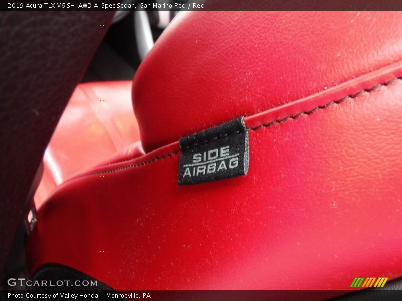 San Marino Red / Red 2019 Acura TLX V6 SH-AWD A-Spec Sedan