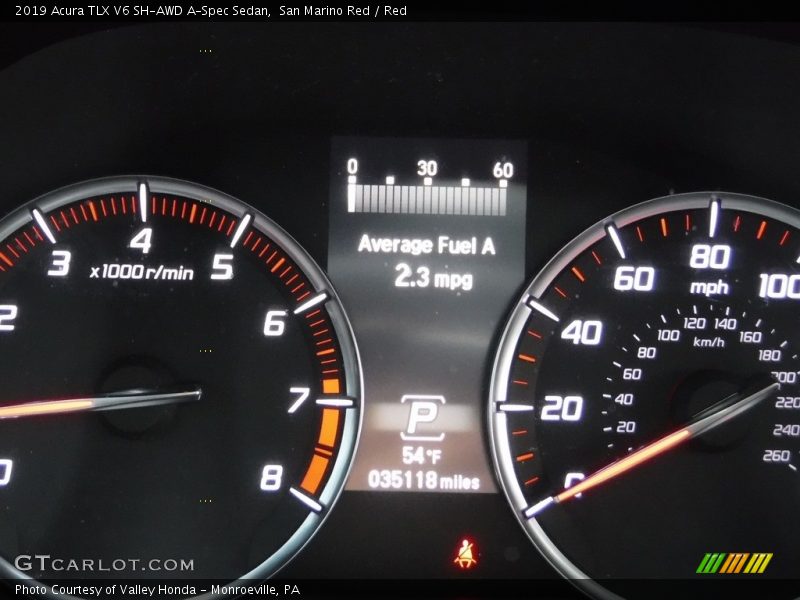 San Marino Red / Red 2019 Acura TLX V6 SH-AWD A-Spec Sedan