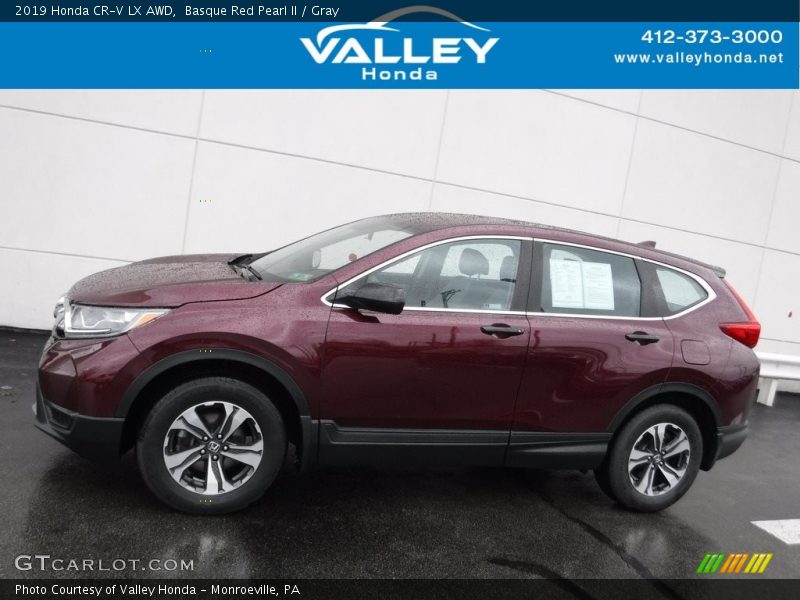 Basque Red Pearl II / Gray 2019 Honda CR-V LX AWD