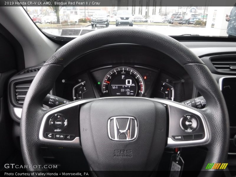 Basque Red Pearl II / Gray 2019 Honda CR-V LX AWD