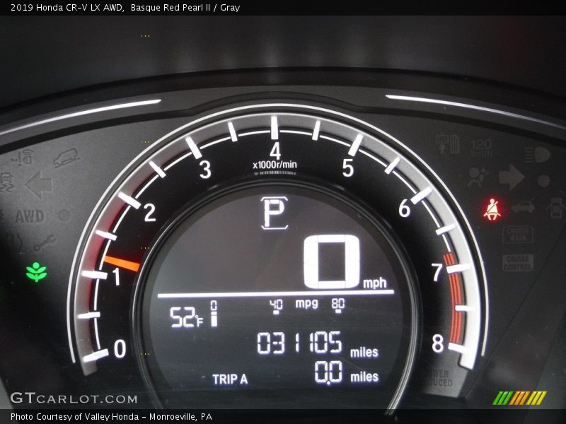 Basque Red Pearl II / Gray 2019 Honda CR-V LX AWD