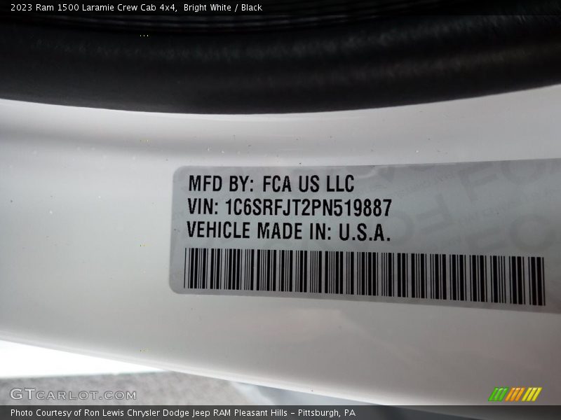Bright White / Black 2023 Ram 1500 Laramie Crew Cab 4x4