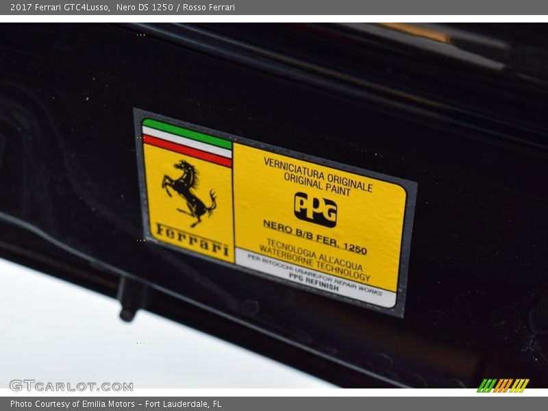 2017 GTC4Lusso  Nero DS 1250 Color Code Nero DS 1250