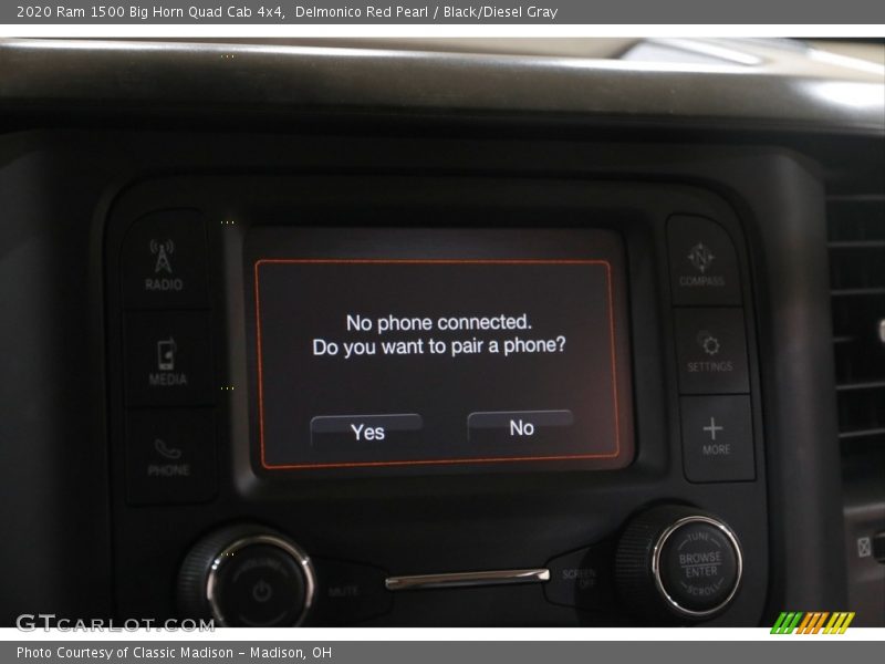 Delmonico Red Pearl / Black/Diesel Gray 2020 Ram 1500 Big Horn Quad Cab 4x4