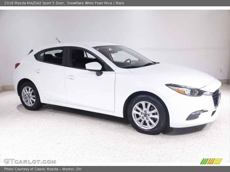 Snowflake White Pearl Mica / Black 2018 Mazda MAZDA3 Sport 5 Door