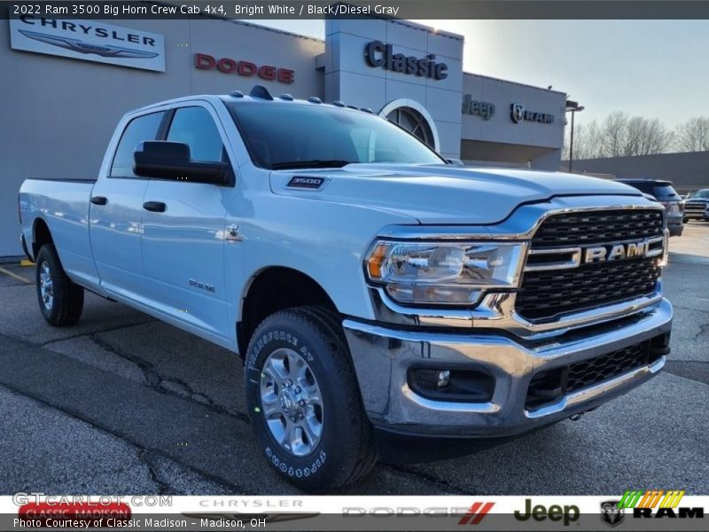 Bright White / Black/Diesel Gray 2022 Ram 3500 Big Horn Crew Cab 4x4
