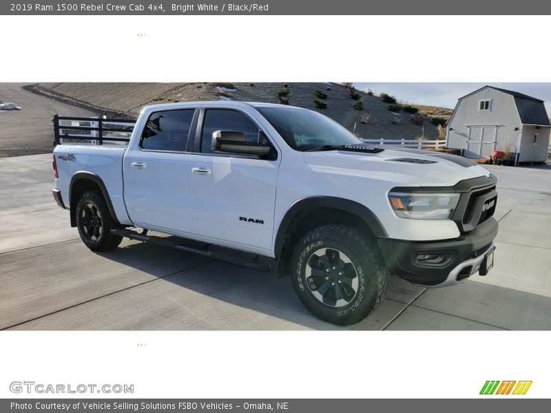 Bright White / Black/Red 2019 Ram 1500 Rebel Crew Cab 4x4