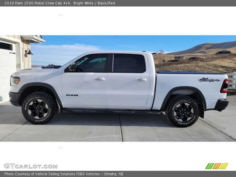 Bright White / Black/Red 2019 Ram 1500 Rebel Crew Cab 4x4