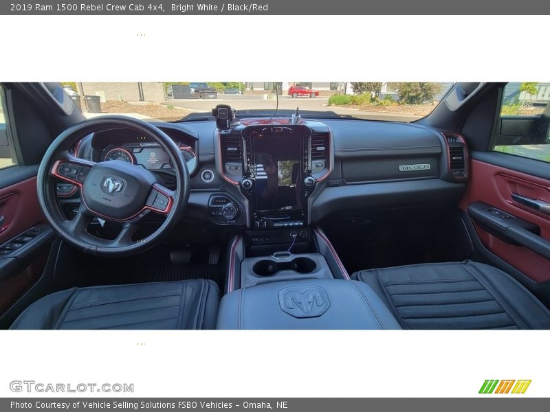 Bright White / Black/Red 2019 Ram 1500 Rebel Crew Cab 4x4