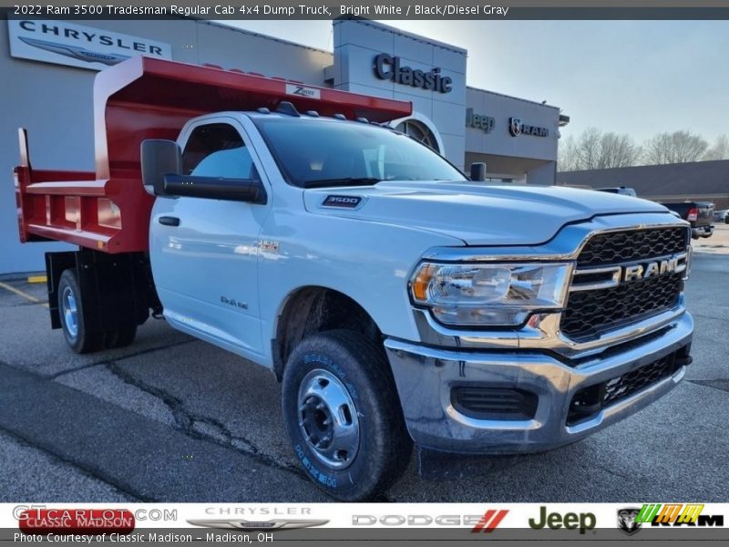 Bright White / Black/Diesel Gray 2022 Ram 3500 Tradesman Regular Cab 4x4 Dump Truck