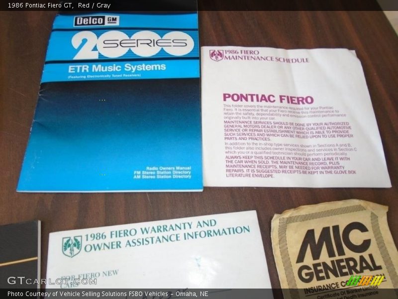 Books/Manuals of 1986 Fiero GT