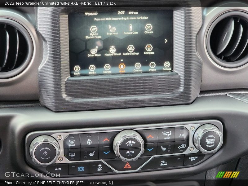 Controls of 2023 Wrangler Unlimited Willys 4XE Hybrid