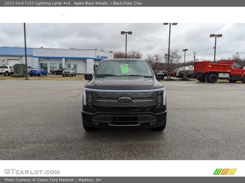 Agate Black Metallic / Black/Slate Gray 2023 Ford F150 Lightning Lariat 4x4