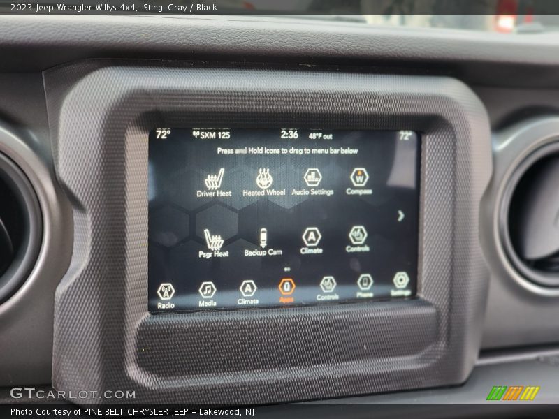 Controls of 2023 Wrangler Willys 4x4