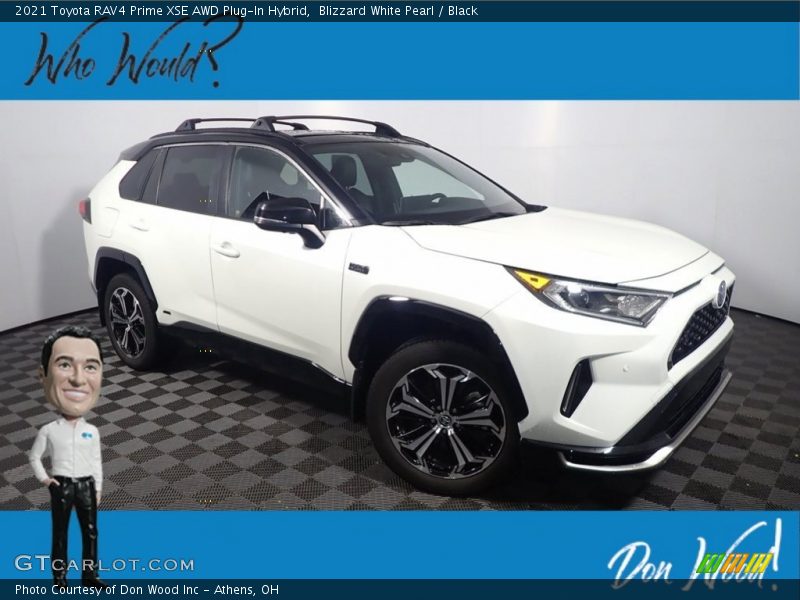 Blizzard White Pearl / Black 2021 Toyota RAV4 Prime XSE AWD Plug-In Hybrid