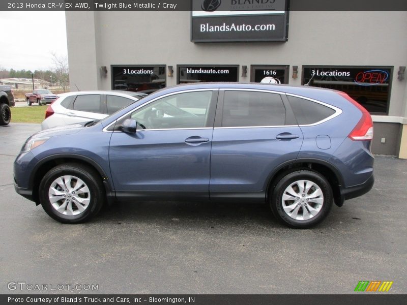 Twilight Blue Metallic / Gray 2013 Honda CR-V EX AWD