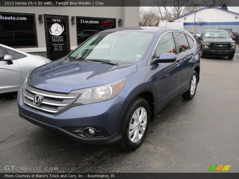 Twilight Blue Metallic / Gray 2013 Honda CR-V EX AWD