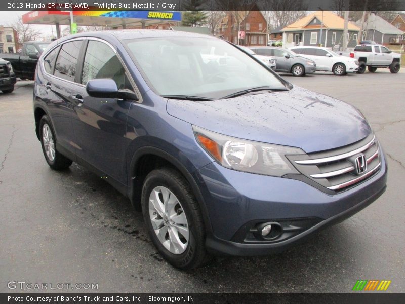 Twilight Blue Metallic / Gray 2013 Honda CR-V EX AWD