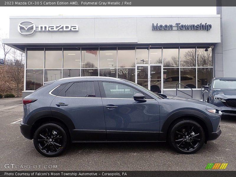 Polymetal Gray Metallic / Red 2023 Mazda CX-30 S Carbon Edition AWD