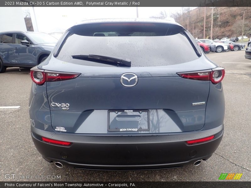 Polymetal Gray Metallic / Red 2023 Mazda CX-30 S Carbon Edition AWD