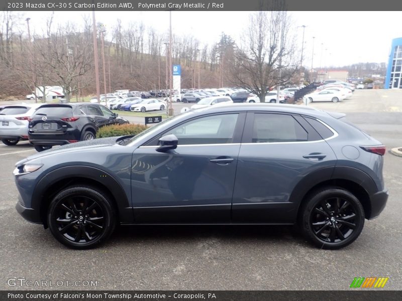 Polymetal Gray Metallic / Red 2023 Mazda CX-30 S Carbon Edition AWD